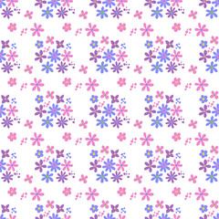 Seamless pattern minimalist repeating background with flowers. Fabric wallpaper print texture. Perfectly for backdrop, wrapped paper, linen.