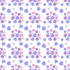 Seamless pattern minimalist repeating background with flowers. Fabric wallpaper print texture. Perfectly for backdrop, wrapped paper, linen.