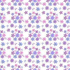 Seamless pattern minimalist repeating background with flowers. Fabric wallpaper print texture. Perfectly for backdrop, wrapped paper, linen.