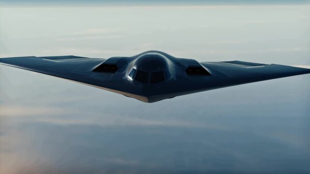 Northrop grumman b2 spirit stealth bomber flying in the sky during daytime