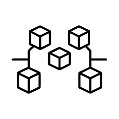 Blockchain Node Icon with Network Technology Cryptocurrency Digital Symbol