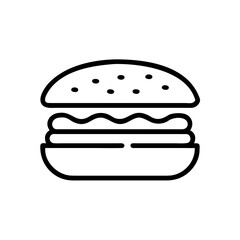Burger Icon with Fast Food Sandwich Meal Restaurant Symbol