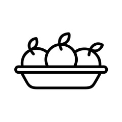 Fruit Basket Fresh Healthy Food Organic Vitamins Nutrition Icon