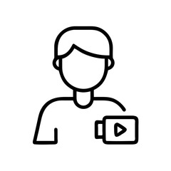 Vlogger Video Camera Content Creator Streaming Online Media Icon
