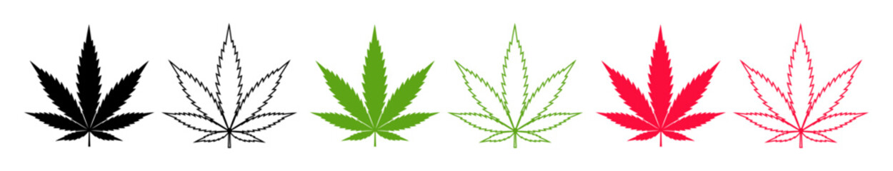cannabis marijuana hemp leaf icon