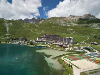 tignes le lac 2100, french alps, france