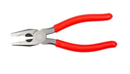 Fototapeta premium Red-handled metal pliers