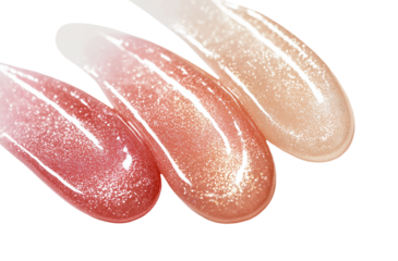 smudge lip gloss on transparent background
