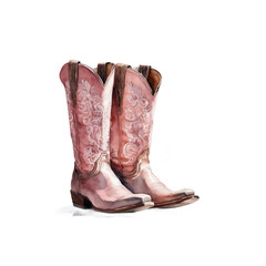 Pink Watercolor Coastal Cowgirl Clipart