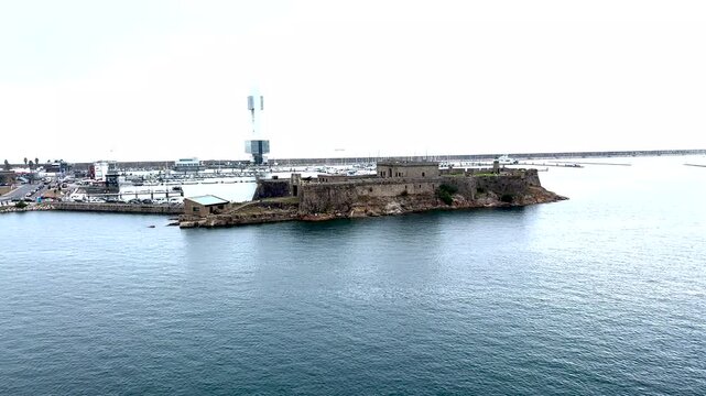 San Anton Castle in the Port of a Coruna Spain.