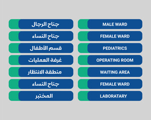 Vector hospital signboard design with bold cross symbol. Clean medical signage for healthcare facilities, emergency rooms, clinics, and hospital directions