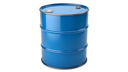 blue oil barrel metal isolated on transparent background PNG