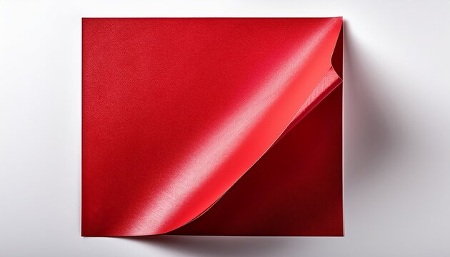 a vibrant red square paper with a curled corner isolated on transparent background ideal for making a bold statement in your designs