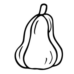 Halloween Doodle pumpkin. Hand drawn vector illustration. Pumpkin outline coloring page kids book vector Illustration.