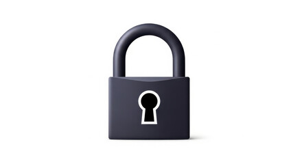 Naklejka premium Modern black padlock on white background illustrating security protection and data privacy