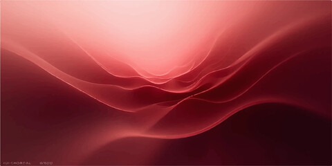 Abstract red background with a smooth artistic flow of light and blue lines, creating a dynamic wave pattern