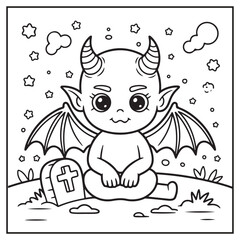 Naklejka premium Creepy Kawaii Christmas Coloring Pages