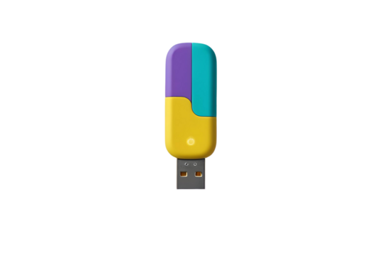 a colorful usb drive illustration, with a great design, a modern design, and perfect for many different uses, no background