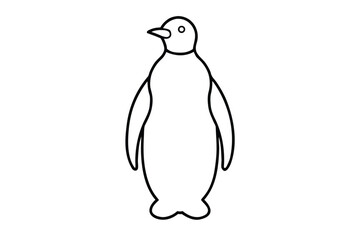 one line vector illustration of a penguin standing