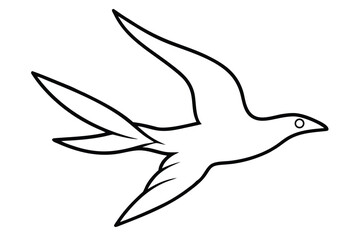 one line vector illustration of a flying bird with