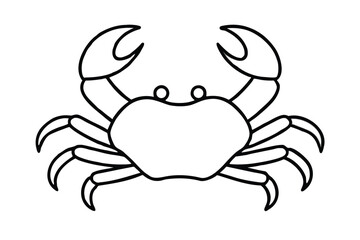one line vector illustration of a crab with claws