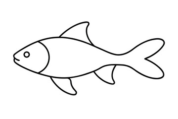 one line vector illustration of a fish swimming  c