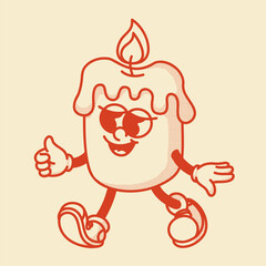 Cute retro candle mascot