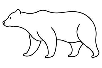 one line vector illustration of a bear walking  co
