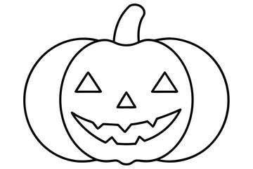 one line vector illustration of a carved halloween