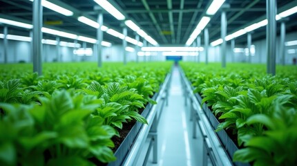 Hydroponic farming in greenhouse