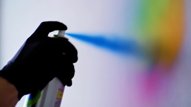 Colorful Spray Paint Art: Creating Abstract Wall Designs with Vibrant Hues and Artistic Touch