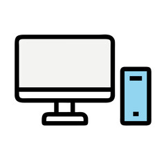 computer monitor with icons