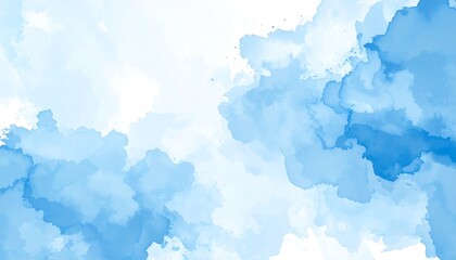 Blue Watercolor Sky Background.