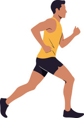 Obraz premium A side profile of a runner in stride