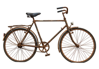 古びた自転車、夕焼け色に染まる車輪、静かに佇む姿