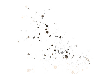Textured Paint Splash Border with White Splatters abstract isolated on a transparent background