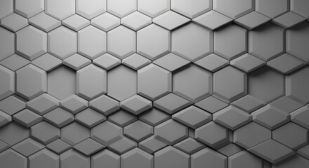 Fototapeta premium Abstract geometric hexagonal pattern with depth and shadow