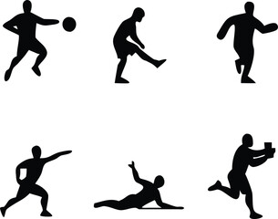 Dynamic Silhouettes of Athletes in Action Diverse Sports and Movements Showcased in Striking Black and White Visuals