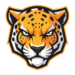 Jaguar Face Illustration: A powerful illustration of a jaguar's fierce face, capturing the animal's intense gaze and intricate markings.