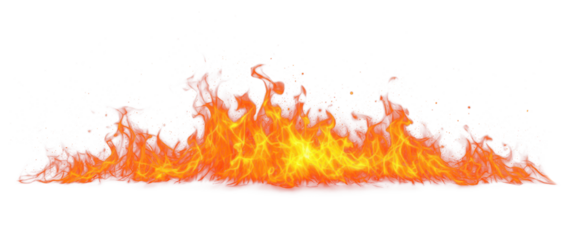 Waves of glowing fire with sparks flying in the air creating atmosphere of chaos, danger and untamed energy