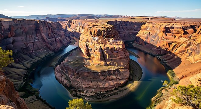 Horseshoe Bend - Majestic Canyon and River Landscape. - Powered by Adobe