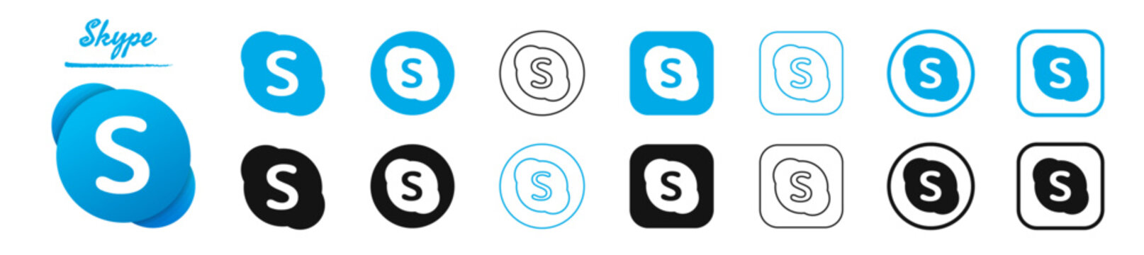skype logo. skype icon, social media icons. social media and social network logos. vector editorial