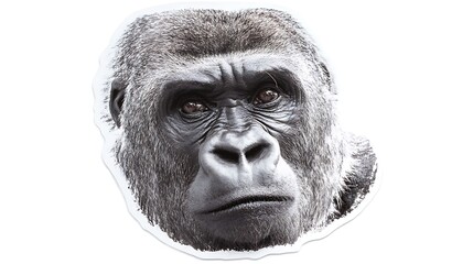 cute gorilla face sticker image
