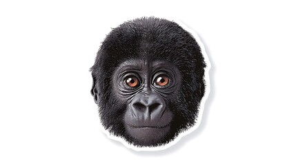 Fototapeta premium cute gorilla face sticker image