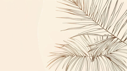 Obraz premium Palm Leaf Line Art