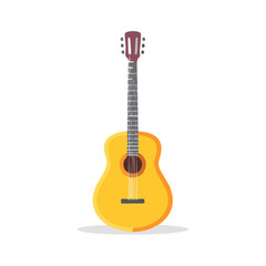 Obraz premium Yellow Acoustic Guitar Illustration