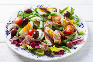 Mediterranean Tuna Salad on white plate