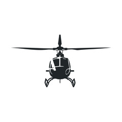 Helicopter silhouette for design and creative projects. Halloween vector illustration
