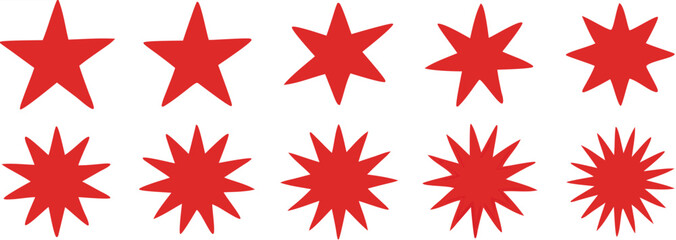 Blank starburst badge sticker label and red starburst set. Sale sticker, price tag, starburst icon, rice sticker, sale sticker, price tag, starburst, quality mark, retro stars, circle sticker set. 