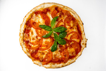 pizza on a white background